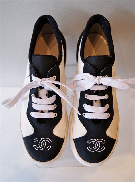 vintage chanel tennis shoes|chanel tennis shoes cheap.